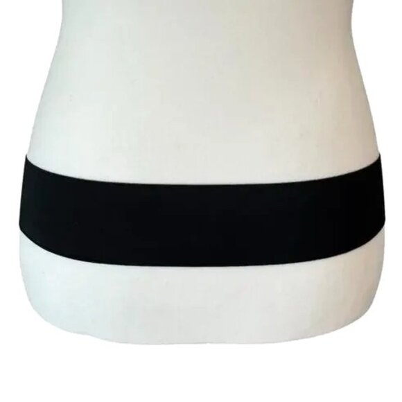 WHBM Striped Patent Leather Belt w/Statement Buckle Snakeskin Print Detail -  M - Picture 3 of 9